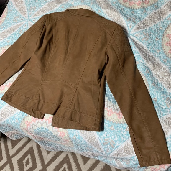 NWT Brown Leather Jacket - Picture 4 of 5